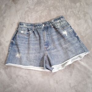 Blank NYC City Scape French Terry Faux Denim Shorts L